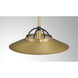 Newburie 1 Light 12 inch Legacy Brass and Dark Matte Black Pendant Ceiling Light