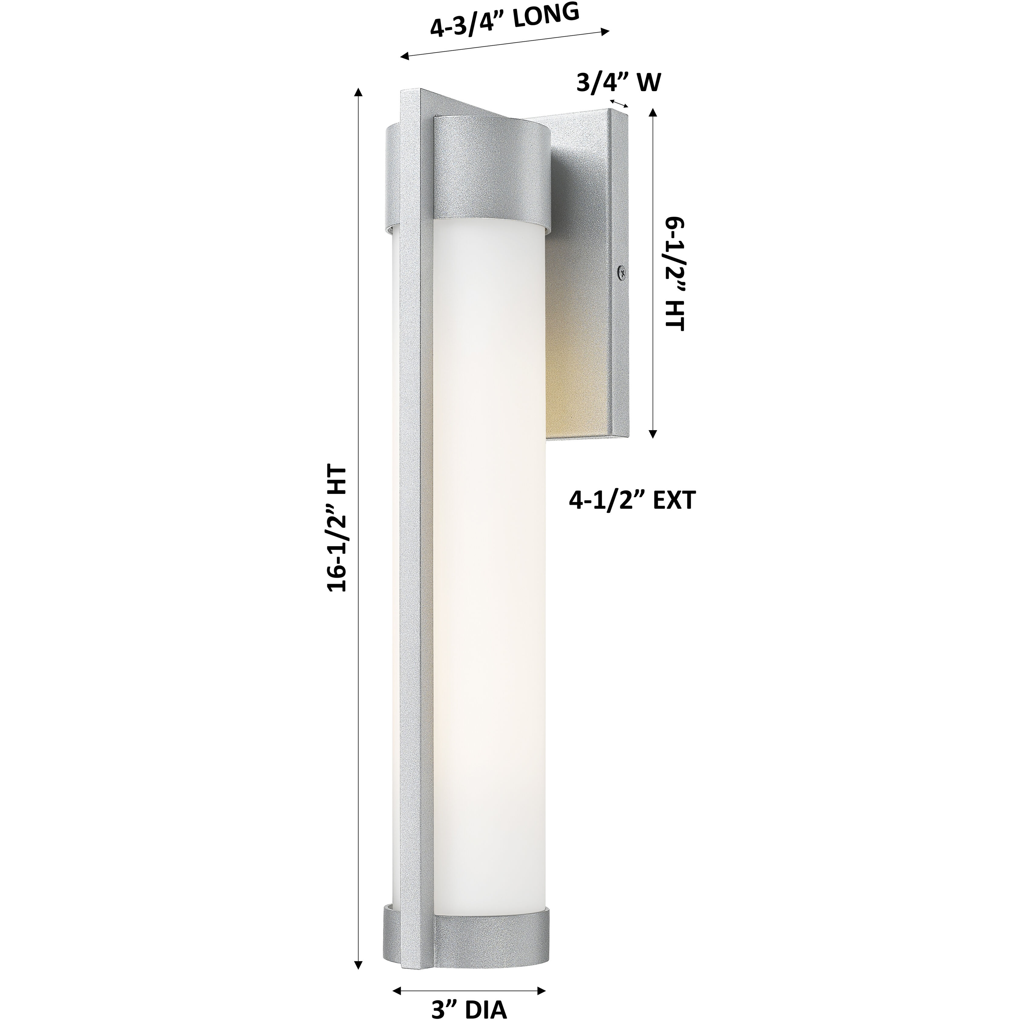 Stratford 1 Light 16.63 inch Silver Outdoor Sconce in White Glass