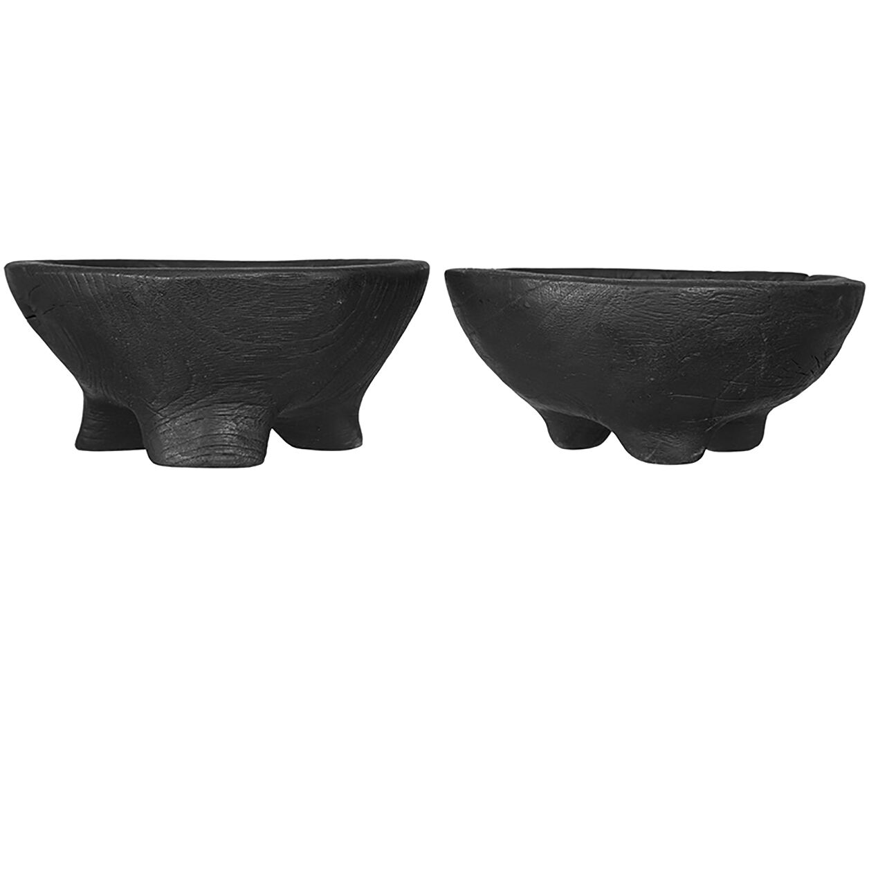 Teak 6 X 3 inch Bowls, With Legs, Set of 2