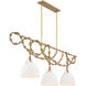 Cordon 3 Light 63.25 inch Legacy Brass Linear Chandelier Ceiling Light