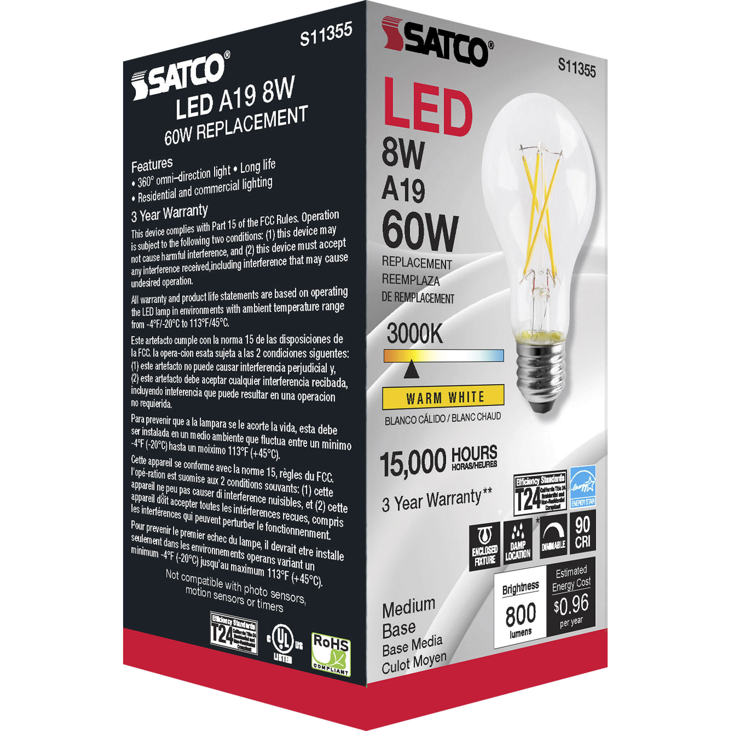 Lumos LED 8.00 watt 120 3000K Light Bulb