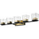 Bleeker Street 5 Light 42.5 inch Matte Black and Olde Brass Vanity Wall Light