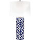 Scale Sketch 28 inch 100 watt Navy with White Table Lamp Portable Light