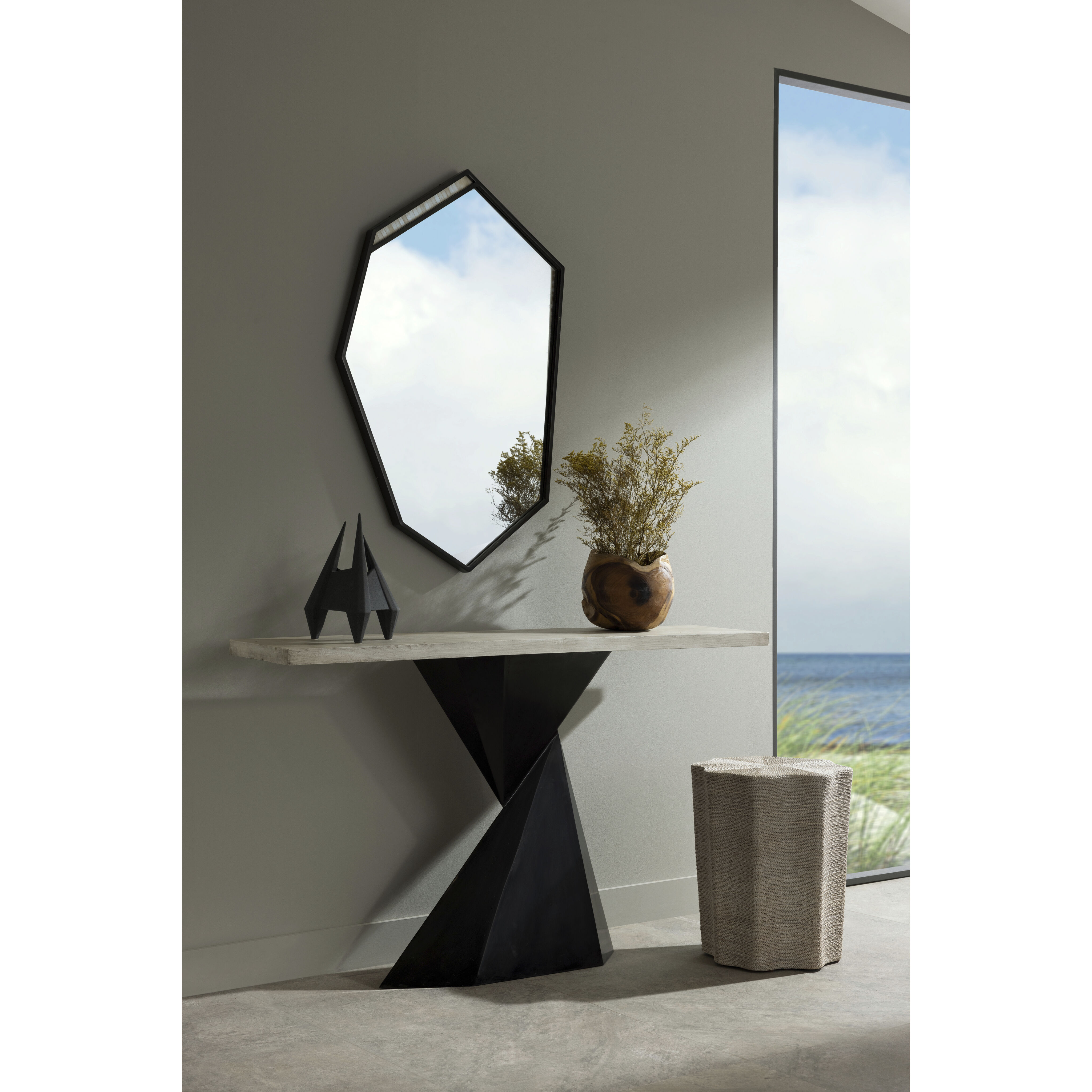 Tuscon 16 inch Bleached Natural Accent Table