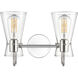 Camellia 2 Light 13.5 inch Polished Nickel Bathroom Vanity Light Wall Light