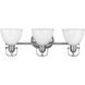 Rowan 3 Light 24.25 inch Chrome Vanity Light Wall Light