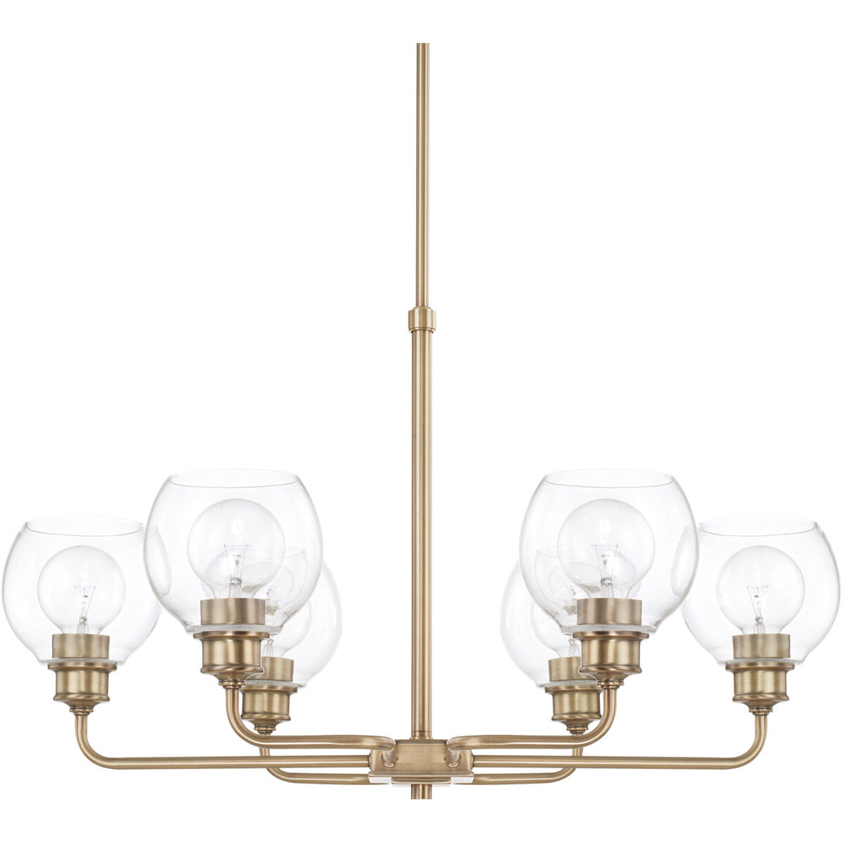 Mid Century 6 Light 29.50 inch Chandelier