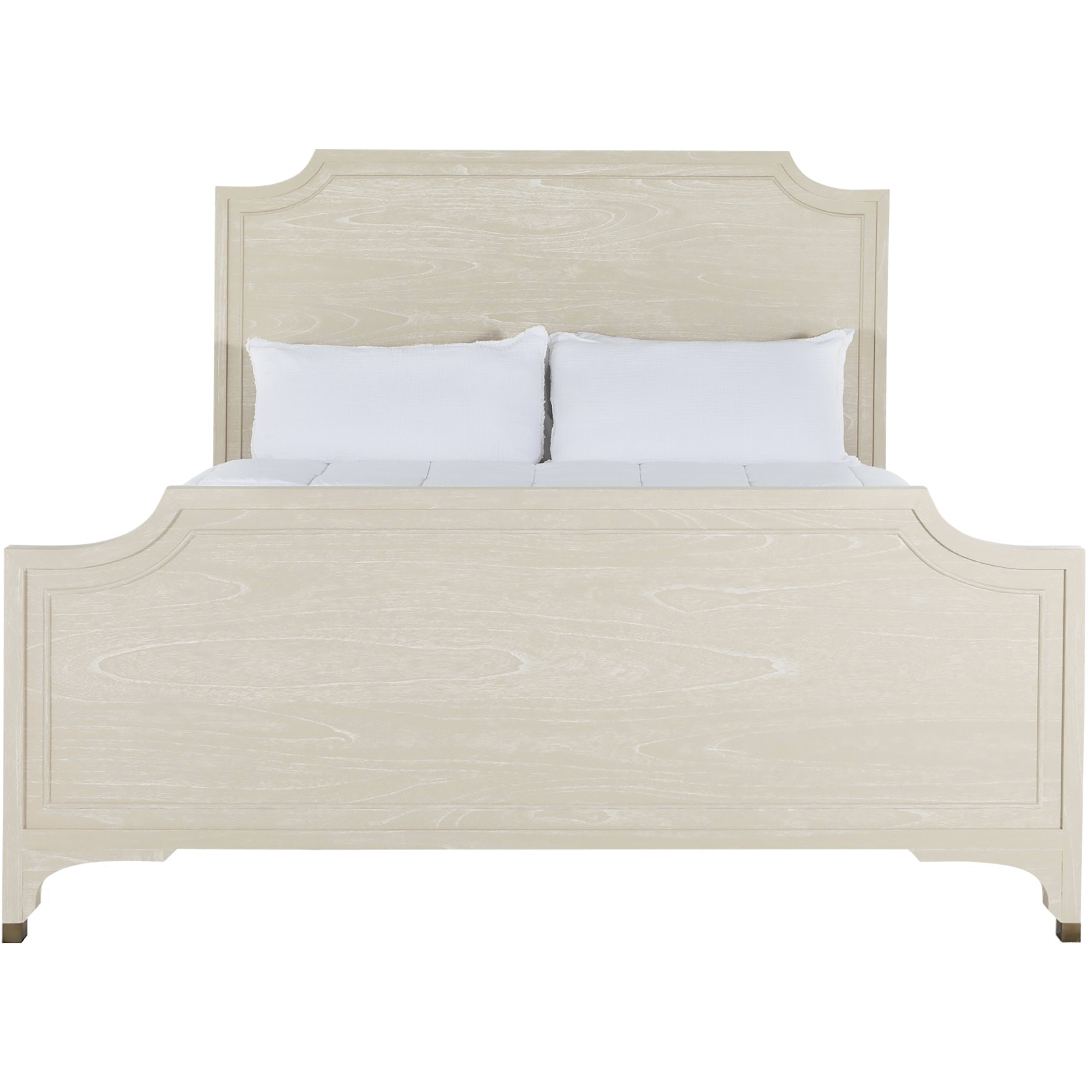 Alexandra Cerused White and Stained Gold Queen Bed