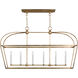 C&M by Chapman & Myers Stonington 6 Light 49.13 inch Antique Gild Linear Lantern Ceiling Light