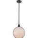 Ballston Large Farmhouse Chicken Wire LED 10 inch Matte Black Pendant Ceiling Light, Ballston