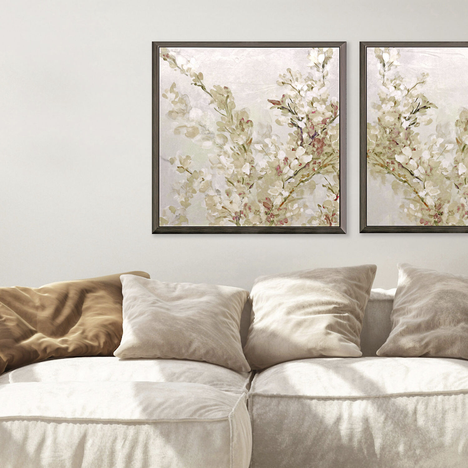 Fragile Beauty Pink and Beige and White Framed Art