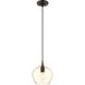 Pendants 1 Light 8 inch English Bronze with Antique Brass Accents Pendant Ceiling Light