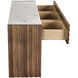 Wolf 72 X 19 inch Dark Walnut and White Stone Console