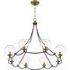 Vantage Kearney Park 8 Light 35 inch Coal and Soft Brass Chandelier Ceiling Light