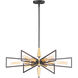 Wings 6 Light 29 inch Black/Satin Brass Chandelier Ceiling Light 