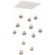 Cabochon LED 33.9 inch Salt White with White Marble Multi-Pendant Ceiling Light in 3000K LED, Bronze