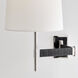 Suzanne Kasler Elle 22.25 inch 15.00 watt Polished Nickel and Black Rattan Swing Arm Sconce Wall Light