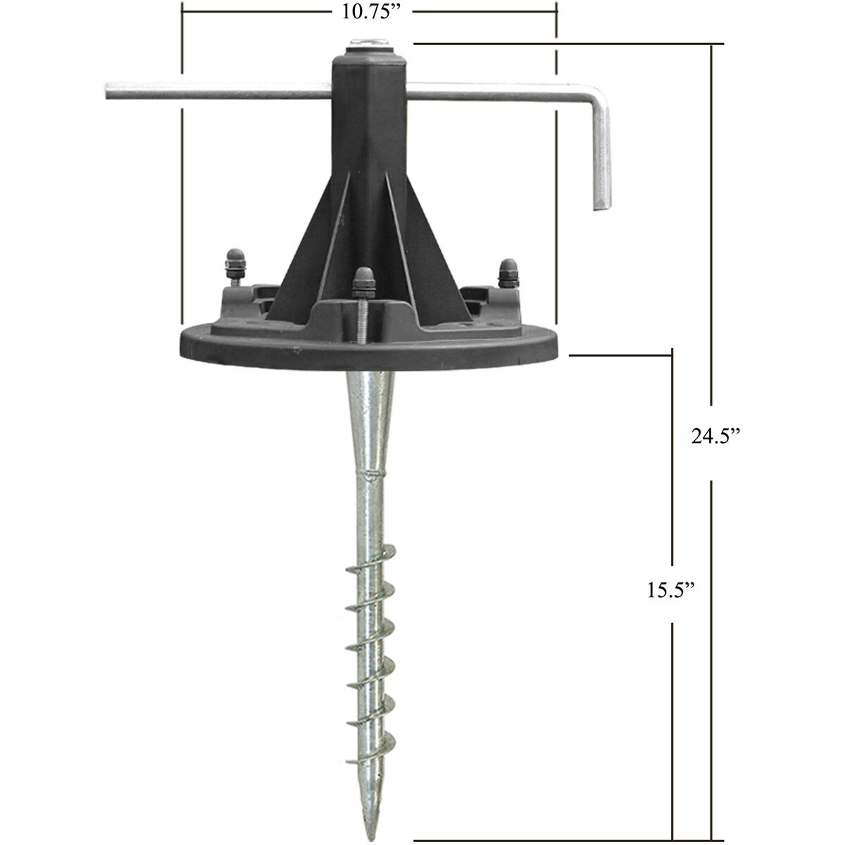 EZ Anchor LED 24 inch Black Post Lighting, Easy Installation 