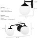 Hepburn 2 Light 18 inch Matte Black Vanity Light Wall Light