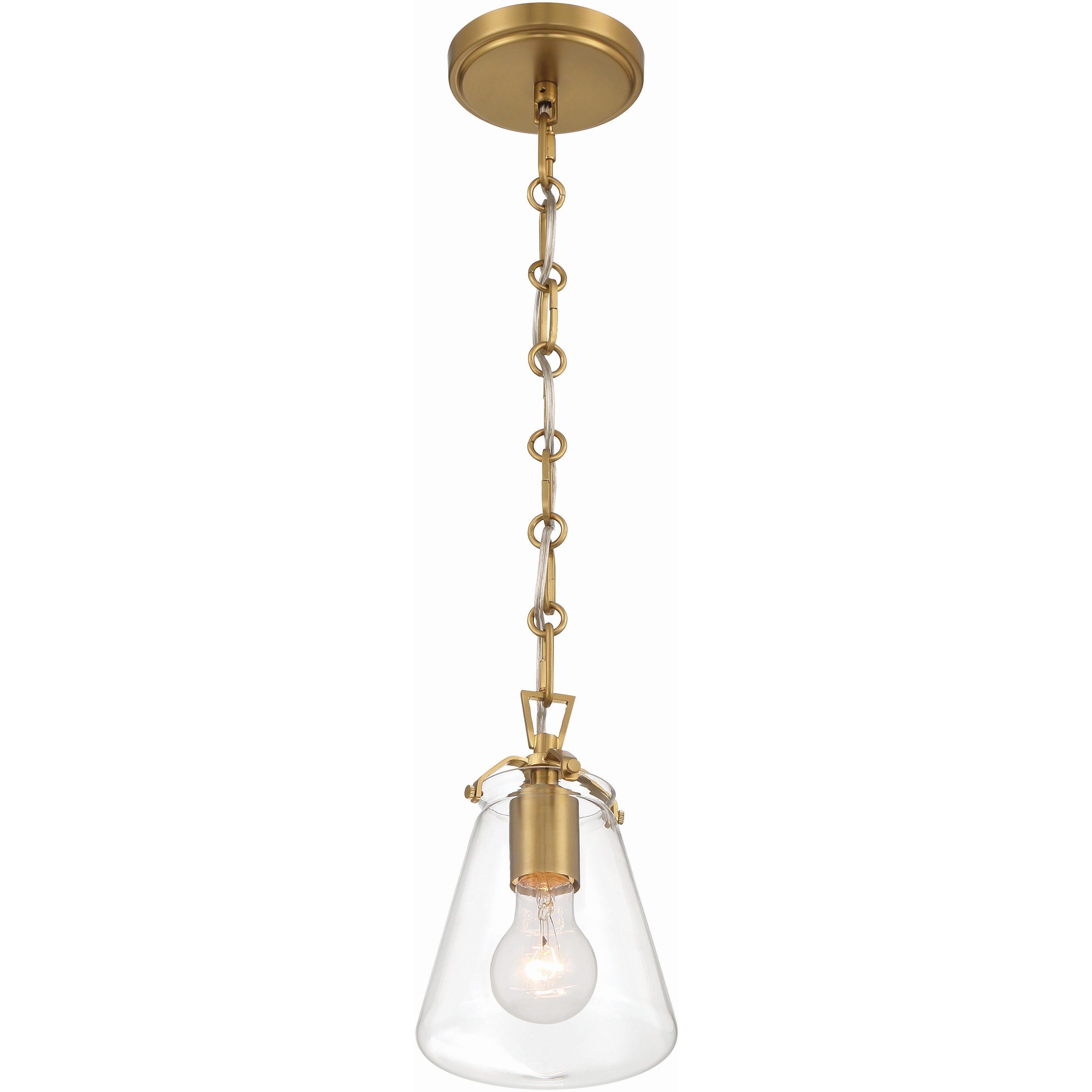 Voss 1 Light 5.75 inch Luxe Gold Mini Pendant Ceiling Light