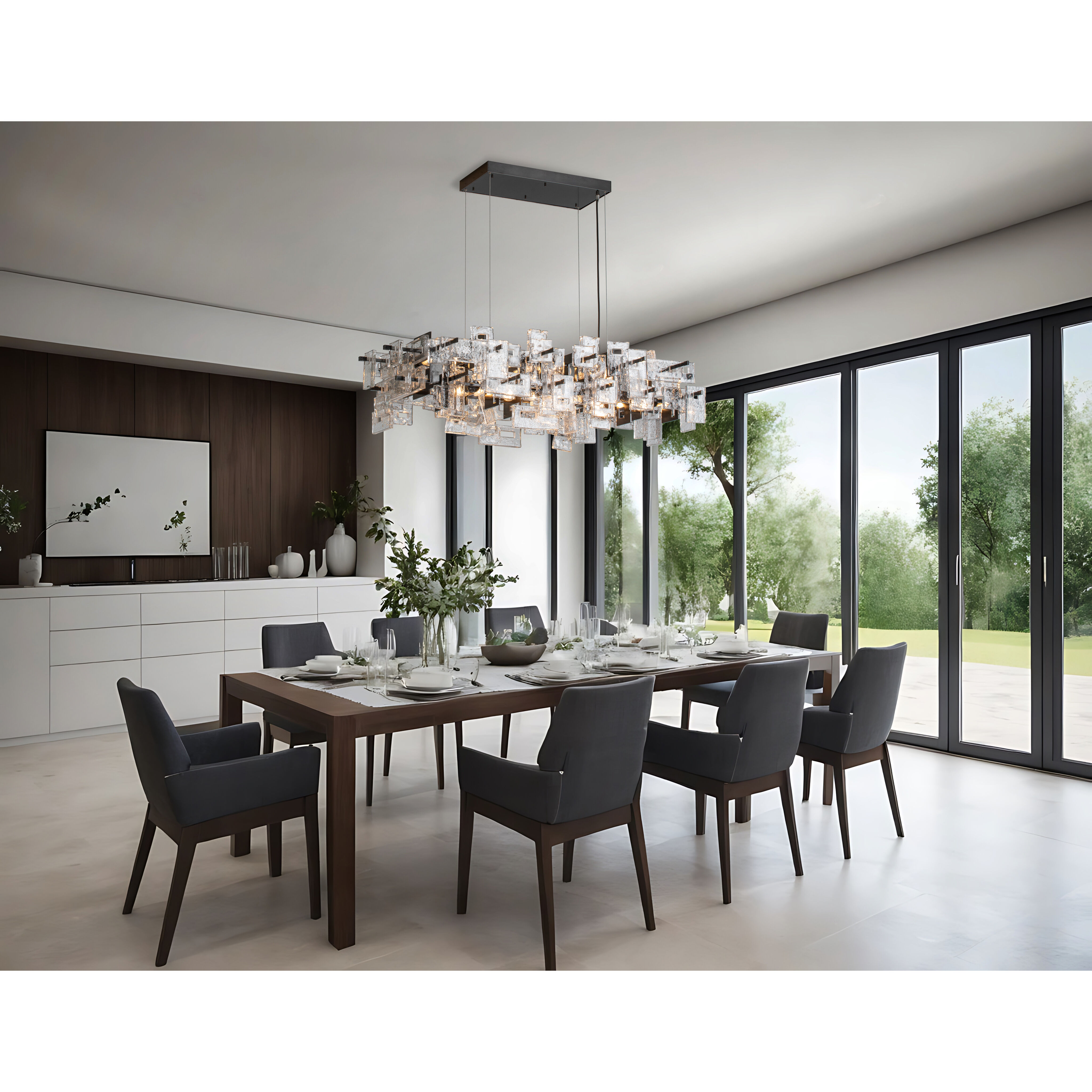 Fusion 10 Light 52.5 inch Ink Pendant Ceiling Light