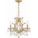 Filmore 4 Light 17.5 inch Antique Gold Mini Chandelier Ceiling Light in Clear Hand Cut