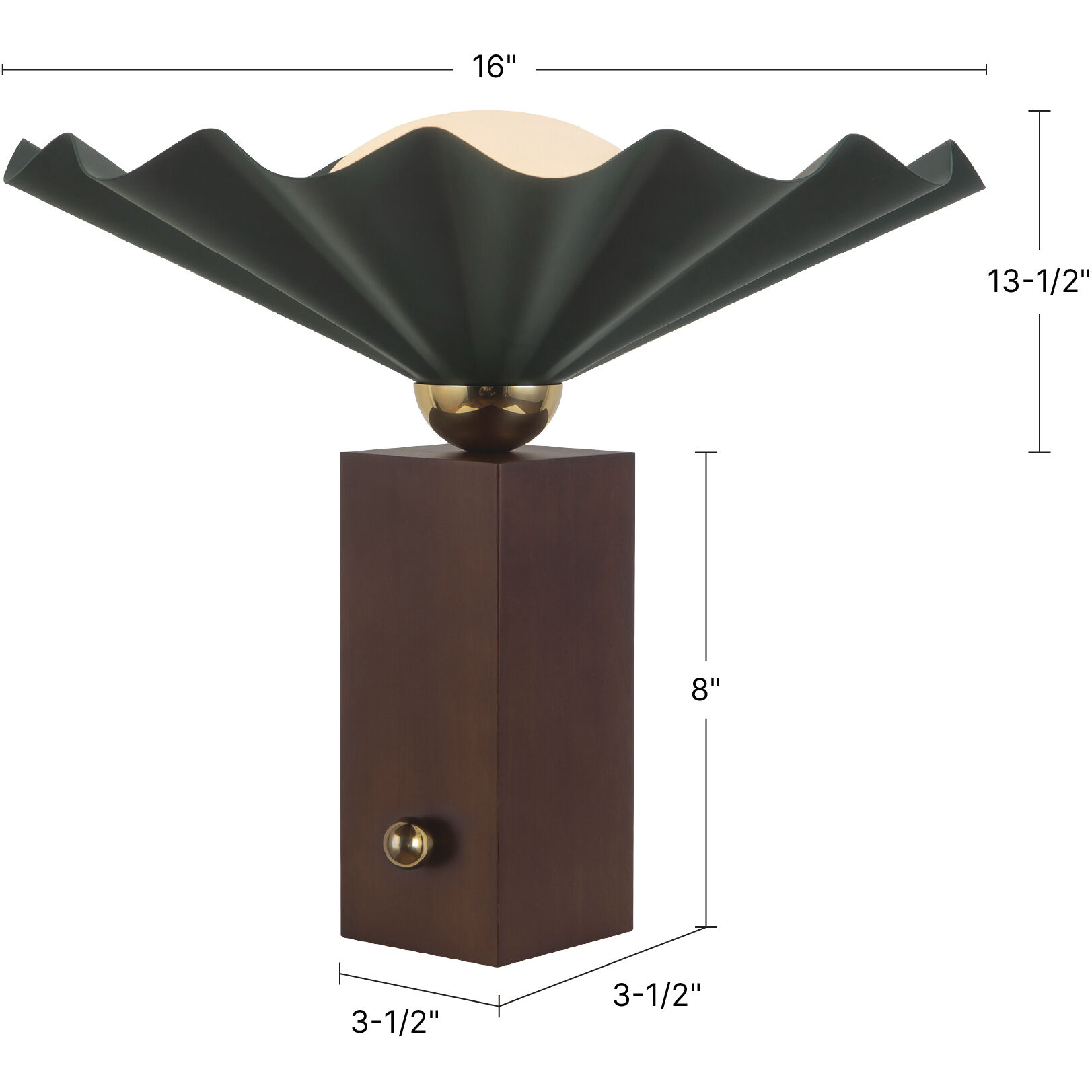 Furrow 13.5 inch 60 watt Pine Green Table Lamp Portable Light