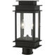 Princeton 2 Light 17 inch Black with Polished Chrome Outdoor Post Top Lantern, Medium