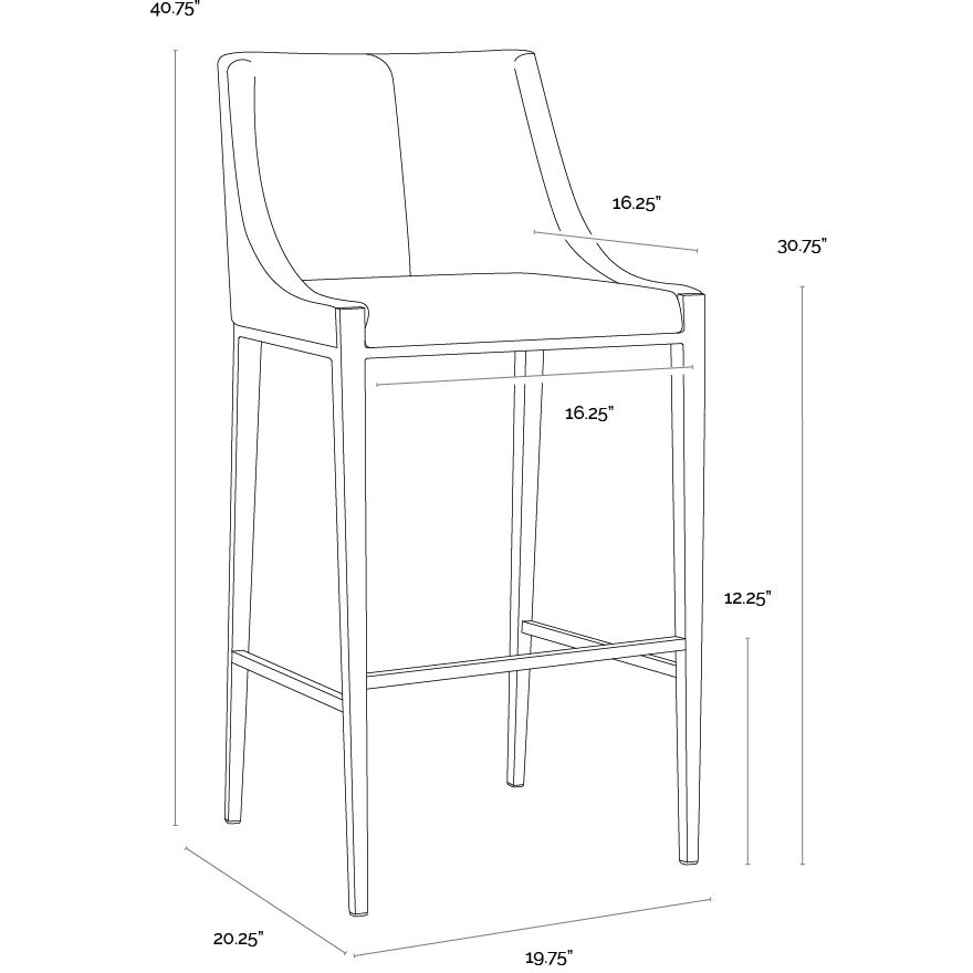 Dionne 40.75 inch Monument Oatmeal Barstool