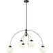 Stella 6 Light 38 inch Matte Black with Polished Nickel Chandelier Ceiling Light
