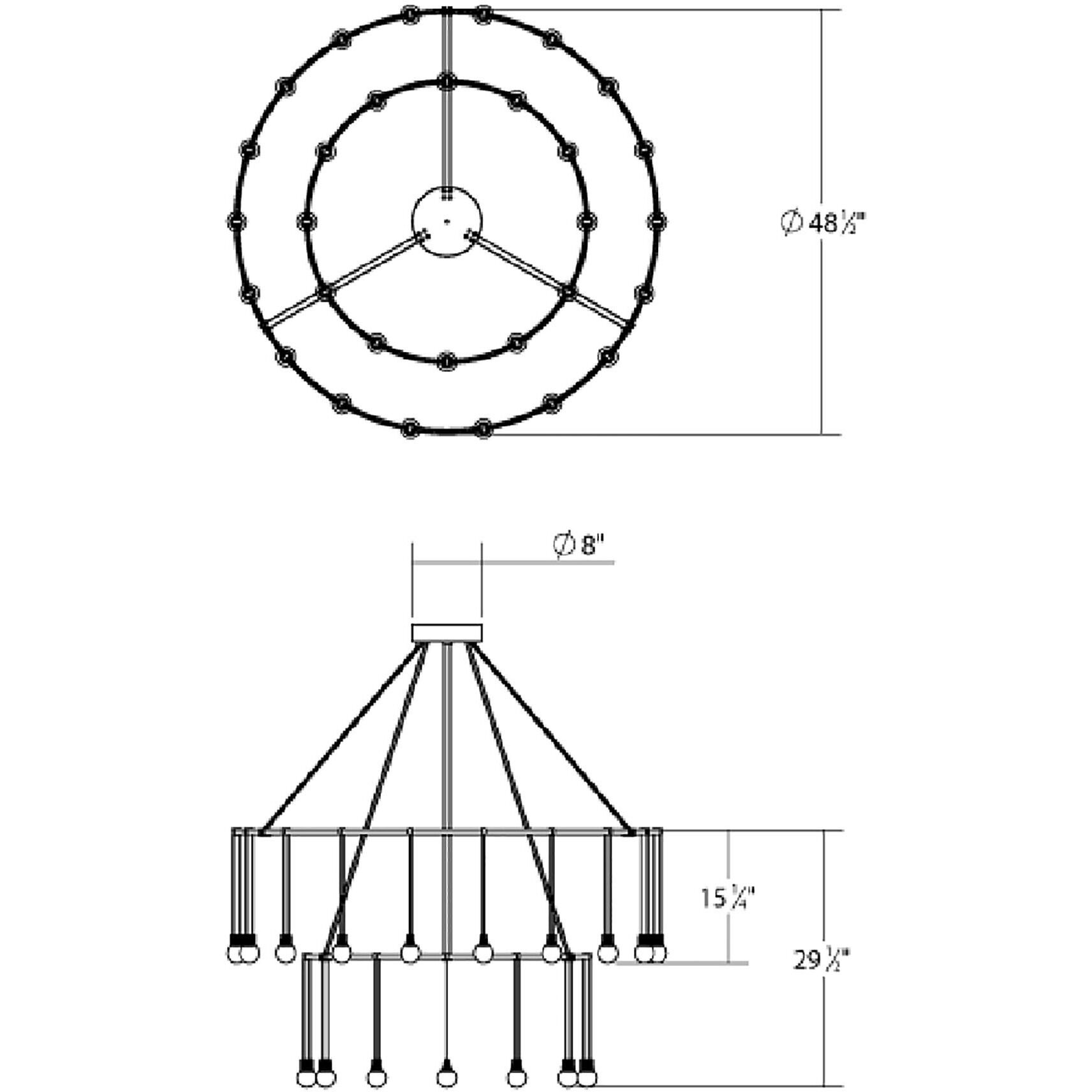 Suspenders LED 48 inch Satin Black Pendant Ceiling Light