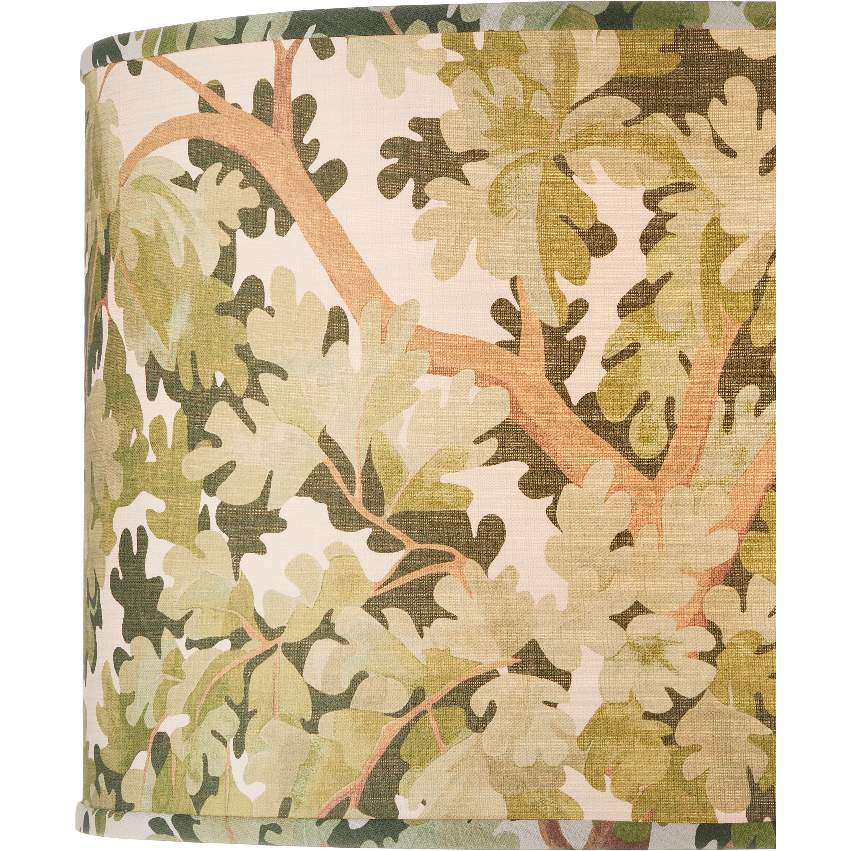 Woodland Green/Brown/Ivory Drum Lamp Shade