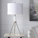 Orion 33.5 inch 100 watt Brushed Nickel and White Table Lamp Portable Light