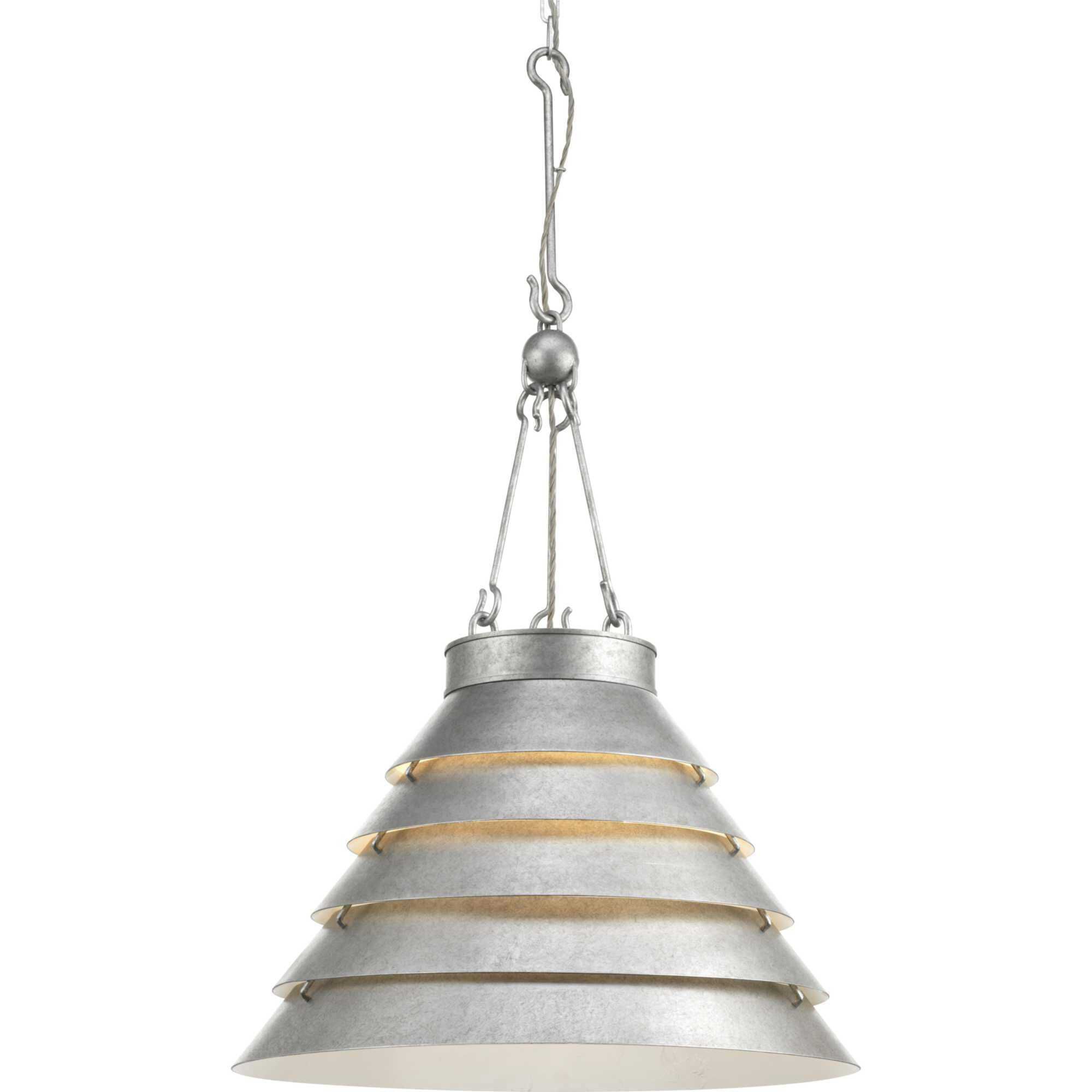 Blue Hill 3 Light 24.88 inch Galvanized Pendant Ceiling Light, Design Series