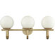 Caroline 3 Light 24 inch Brushed Gold Vanity Light Wall Light