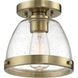 Lodie 1 Light 8 inch Satin Brass Flushmount Ceiling Light