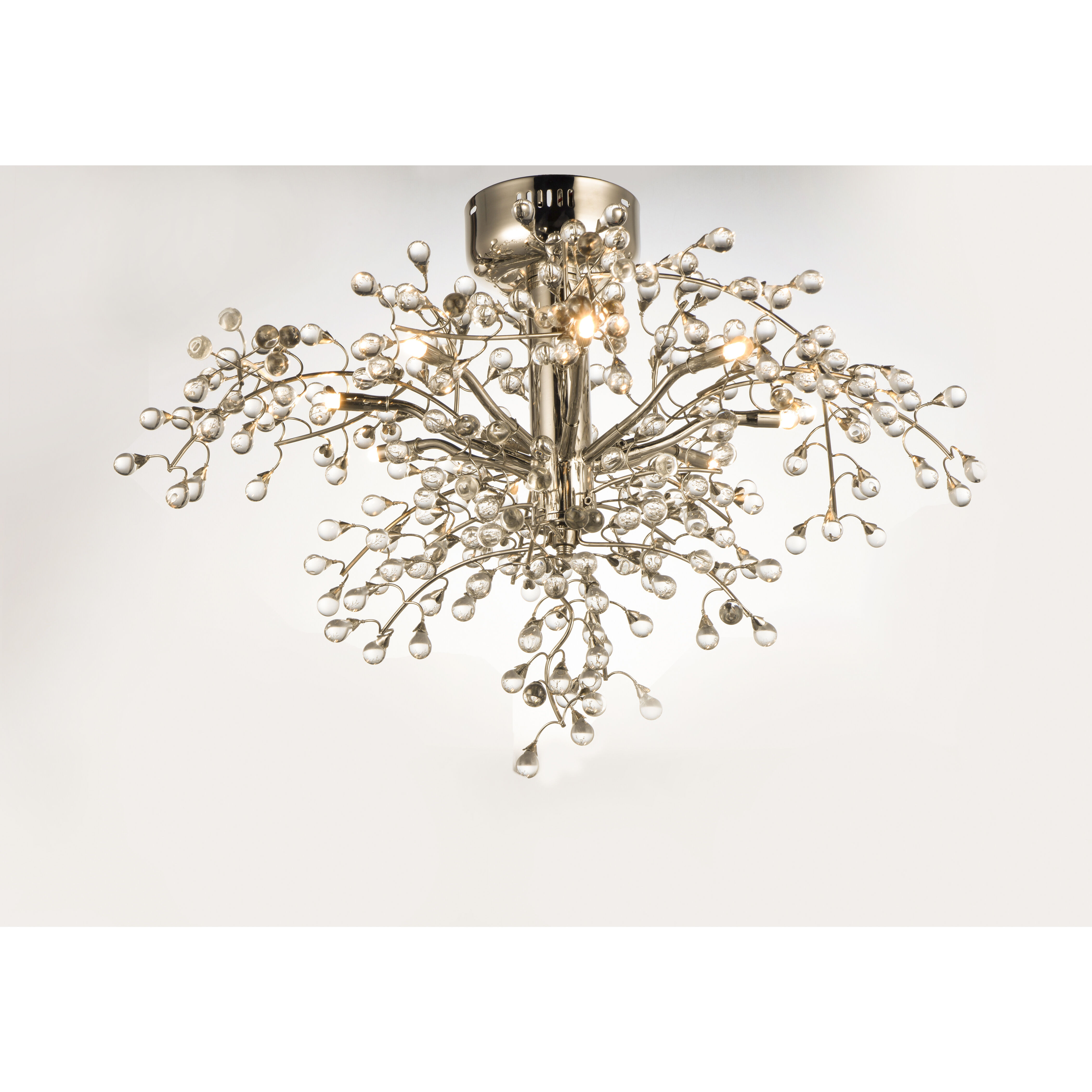 Cluster LED 28.5 inch Polished Nickel Semi-Flush Mount Ceiling Light