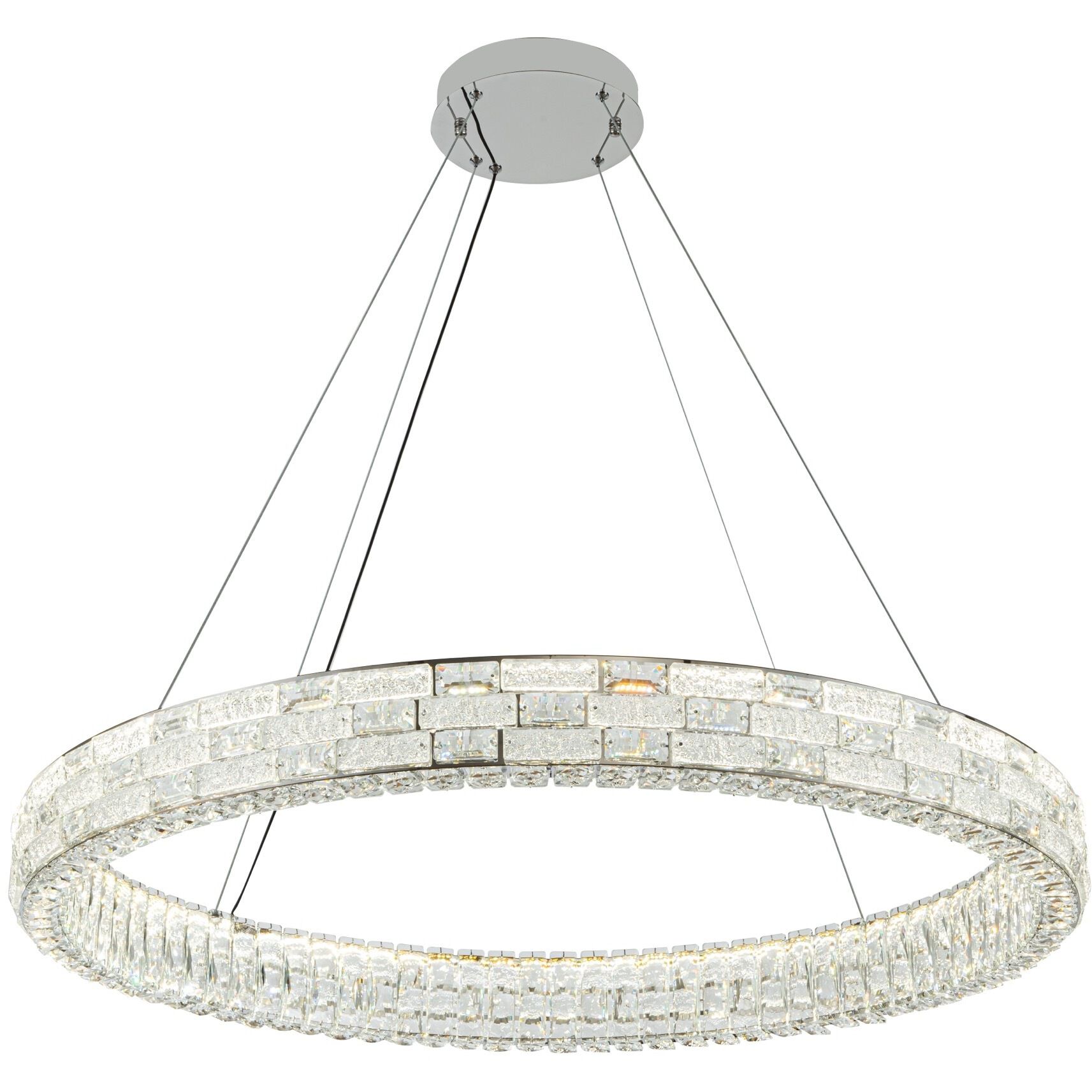 Elegance LED 39.37 inch Polished Nickel Chandelier Ceiling Light