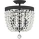 Archer 3 Light 11.5 inch Black Forged Semi Flush Ceiling Light in Clear Hand Cut