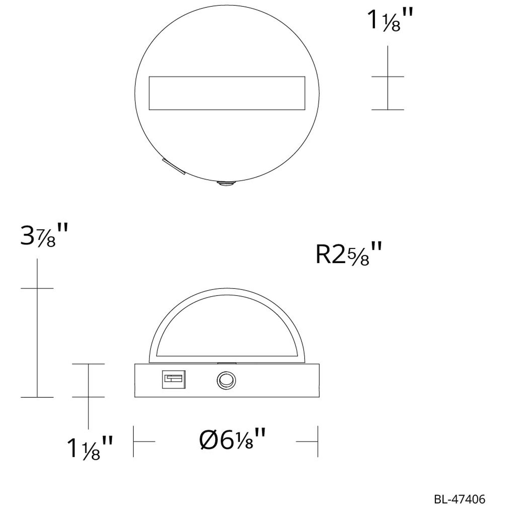 Wink Reading Light Wall Light in White, dweLED
