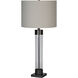 Meredith 33.25 inch 100 watt Clear and Bronze Table Lamp Portable Light