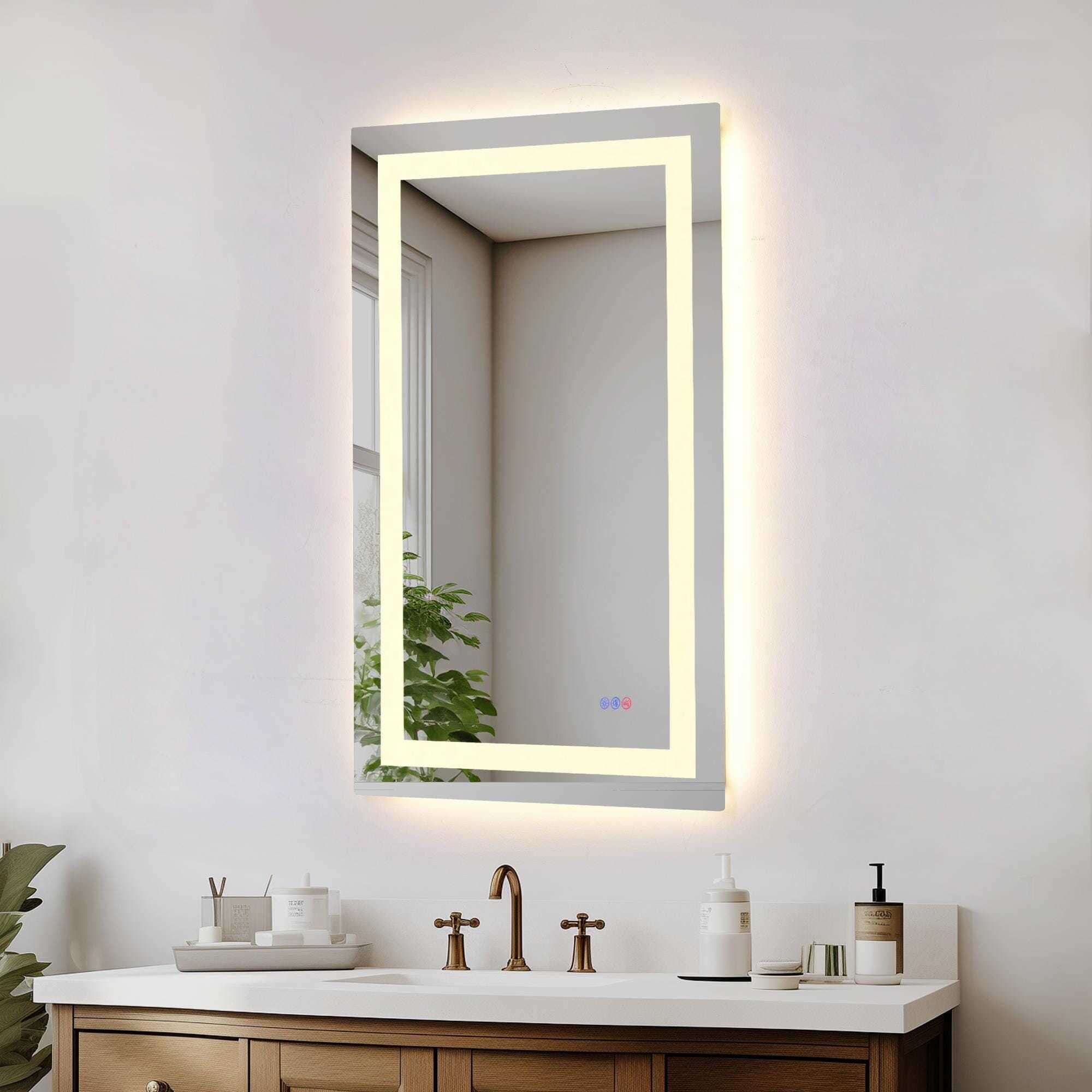 Riven 40 X 27 inch White LED Mirror