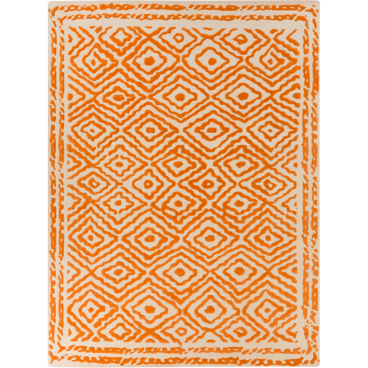 Atlas 63 X 39 inch Burnt Orange, Beige Rug