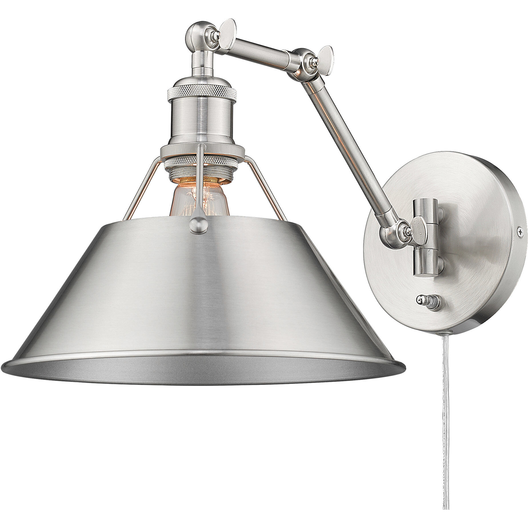 Yep Orwell 1 Light 10 inch Pewter Swing Arm Wall Lamp Wall Light, Adjustable