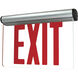 RED 1 Light Red Letters and Aluminum Housing Exit / Emergency Ceiling Light in Single-Faced, Red / Clear / Aluminum