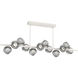 Luna LED 72 inch Salt White Chandelier Ceiling Light in 3000K LED, Zircon Inner - Smoke Outer, Twisted Branch