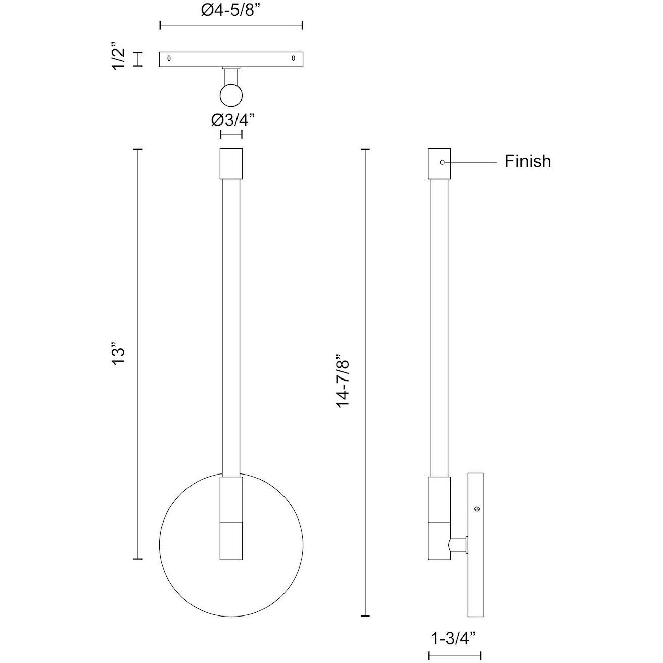 Motif Wall Sconce Wall Light in Chrome