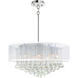 Radiant 12 Light 24 inch Chrome Drum Shade Chandelier Ceiling Light in White
