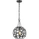 AH by Alexa Hampton Feccetta 1 Light 11 inch Midnight Black Pendant Ceiling Light