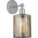 Edison Cobbleskill 1 Light 5 inch Polished Chrome Sconce Wall Light in Mercury Glass